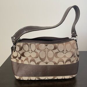 Small Brown Canvas Coach Purse